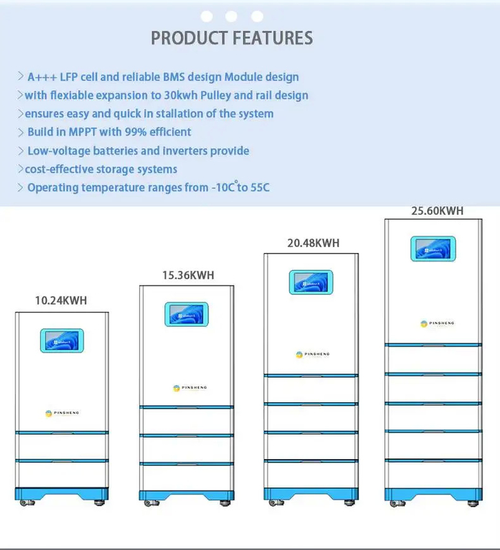 Pinsheng Zonne-energie Hoogspanning 10Kwh 300Ah 48V 200Ah Lifepo4 Battery Smart Bms Lithium Ion Batterijen Zonne-energieopslag