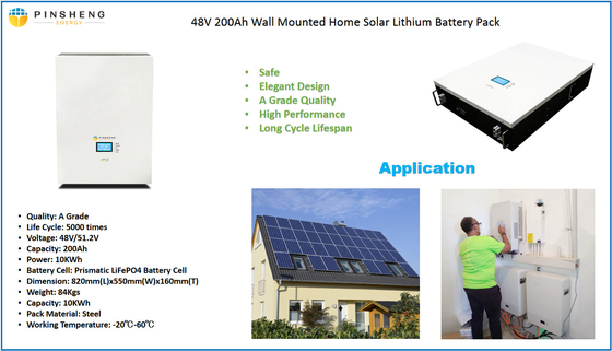 Van van het het Huislifepo4 Lithium van de Net de Hybride Omschakelaar Zonneess Batterij 48V 200Ah 10KWh